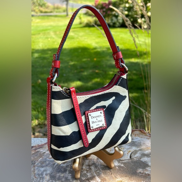 Vintage Dooney & Bourke Mini Purse Zebra Print EUC - Picture 1 of 16